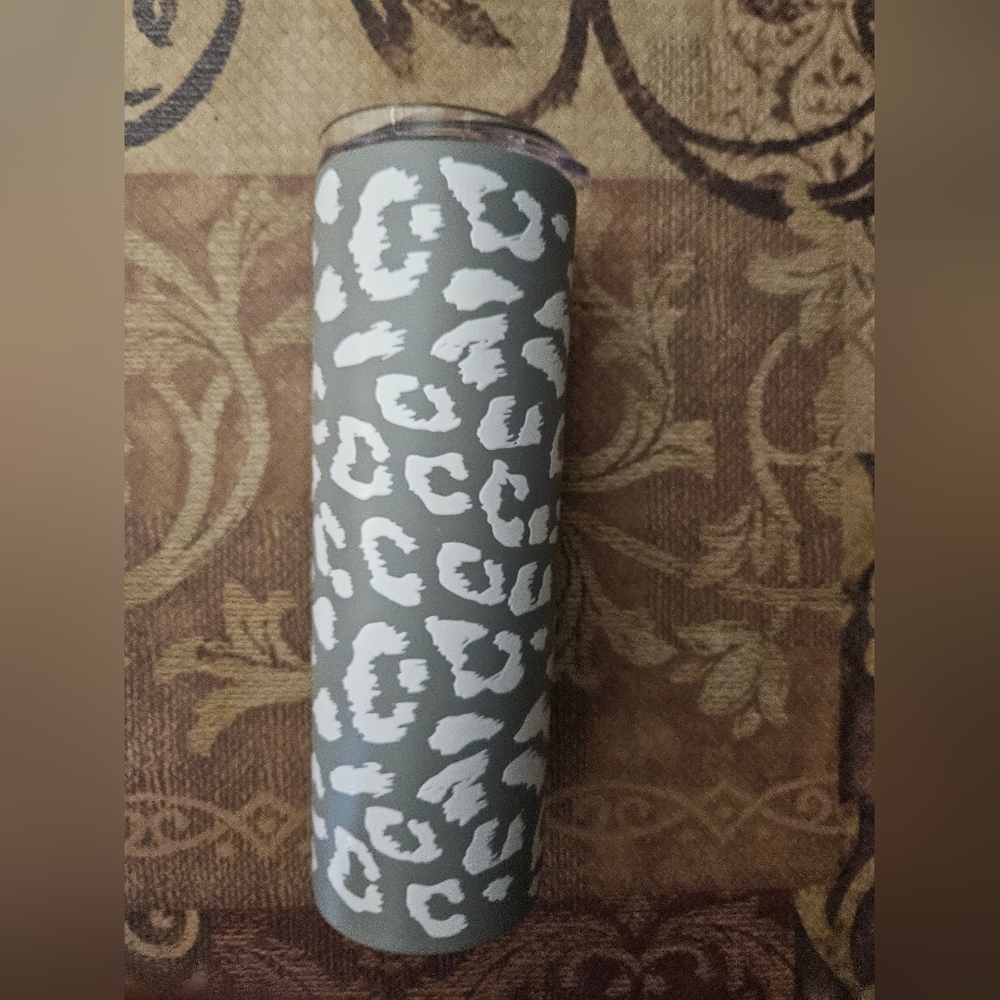 Cheetah print stainless steel cup